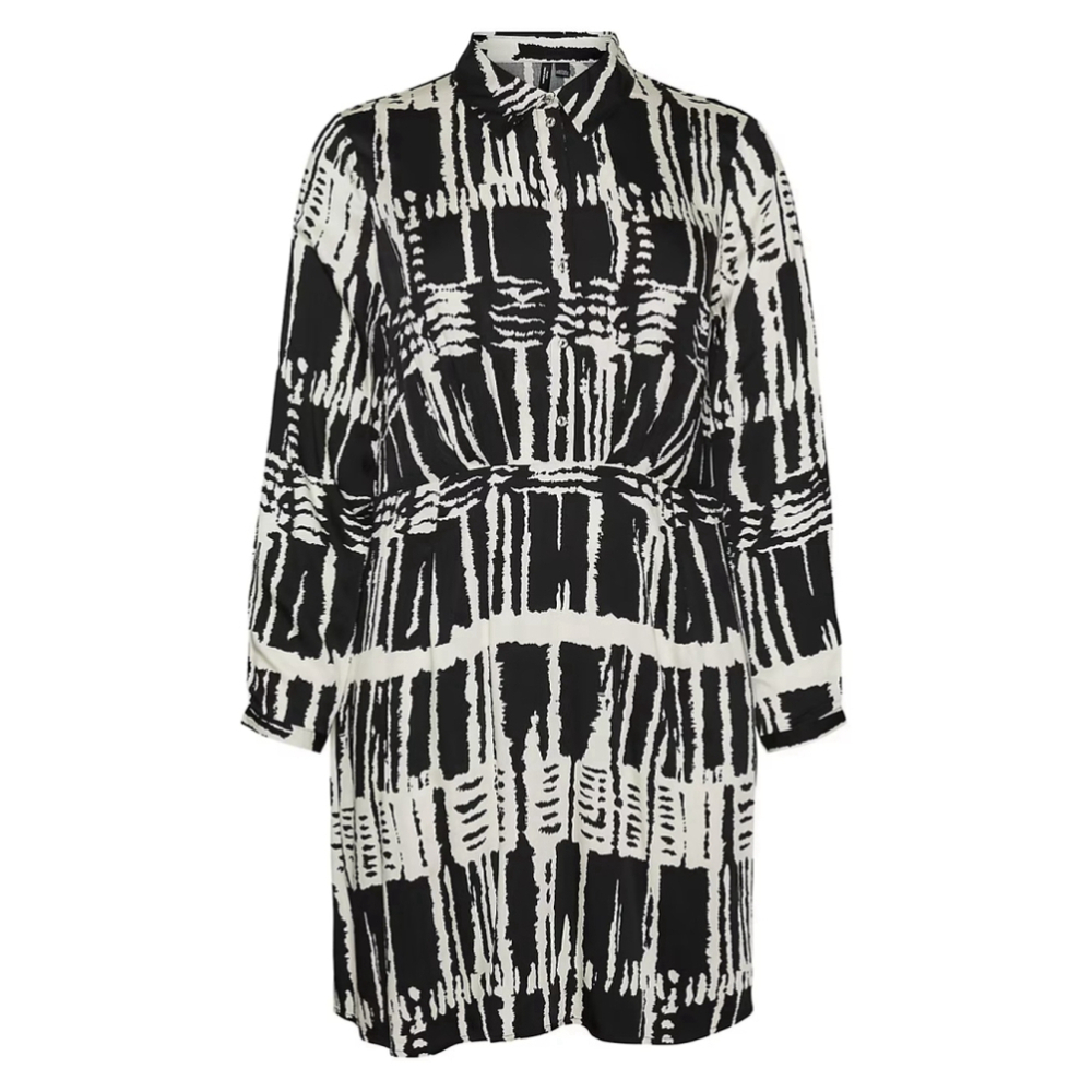 VERO MODA Plus Cindy Ecovero Short Shirt Dress in Black Size 18